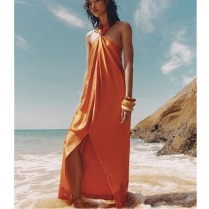 NWT JACQUARD HALTER DRESS ZW COLLECTION small